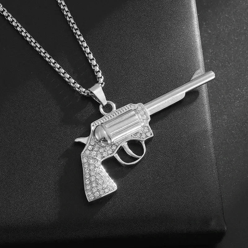 AK-47 Hip-Hop Gun Pendant Necklace — Bold Street Culture Zinc Alloy Jewelry, Gold & Silver, 39 Styles