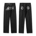 Y2K Baggy Straight Leg Goth Denim Jeans for Men — Loose Fit Streetwear Pants