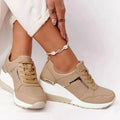 Chunky Platform Lace-Up Sneakers – Thick Sole Vulcanized Street Style