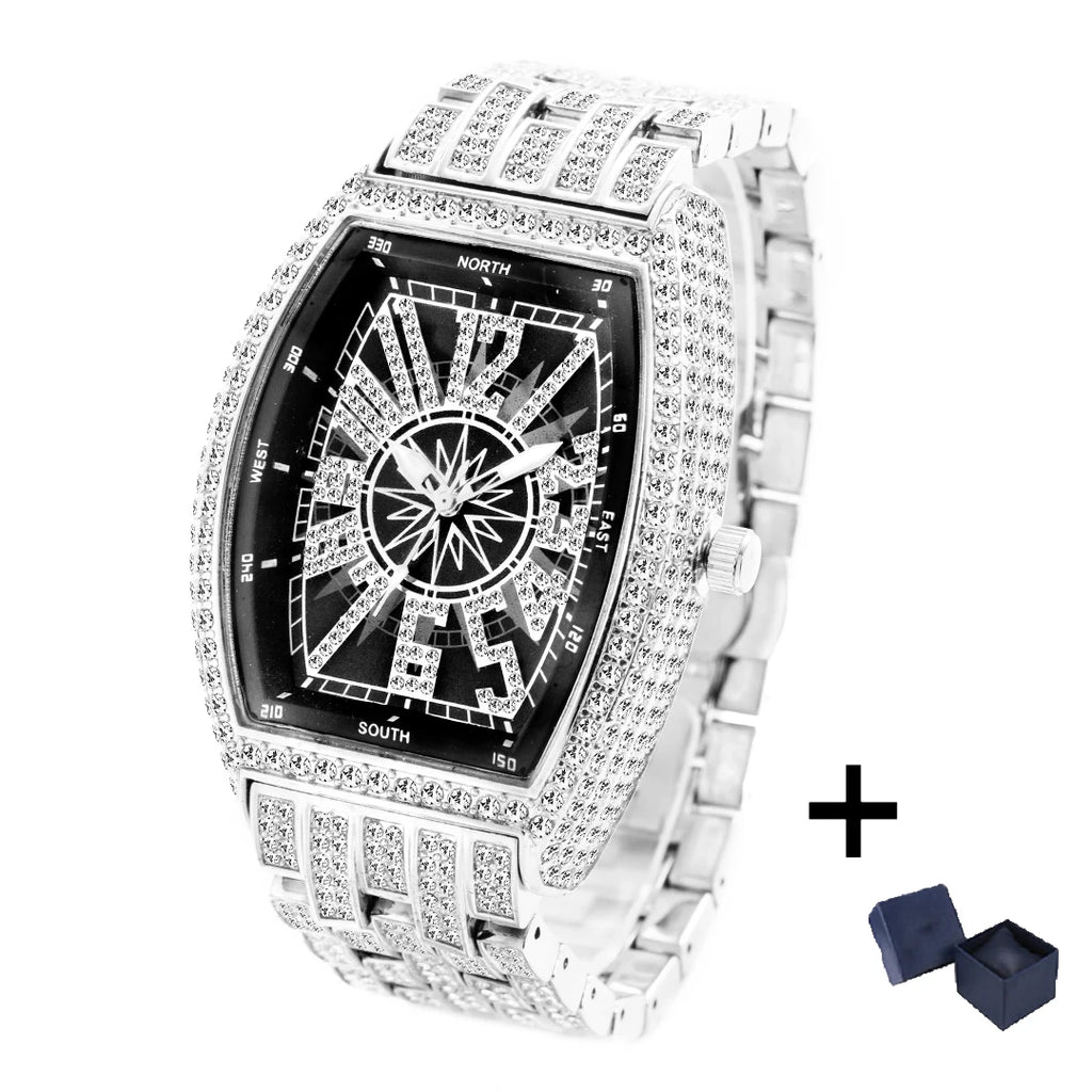 Tonneau Ice — Waterproof Lab Diamond Tonneau Quartz Watch, 18K Gold Plated, 6 Colorways | FireDrips
