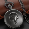Steampunk Black Pocket Watch — Rebel Hero Quartz Fob Watch with Chain, Gift for Men & Kids | FireDrips