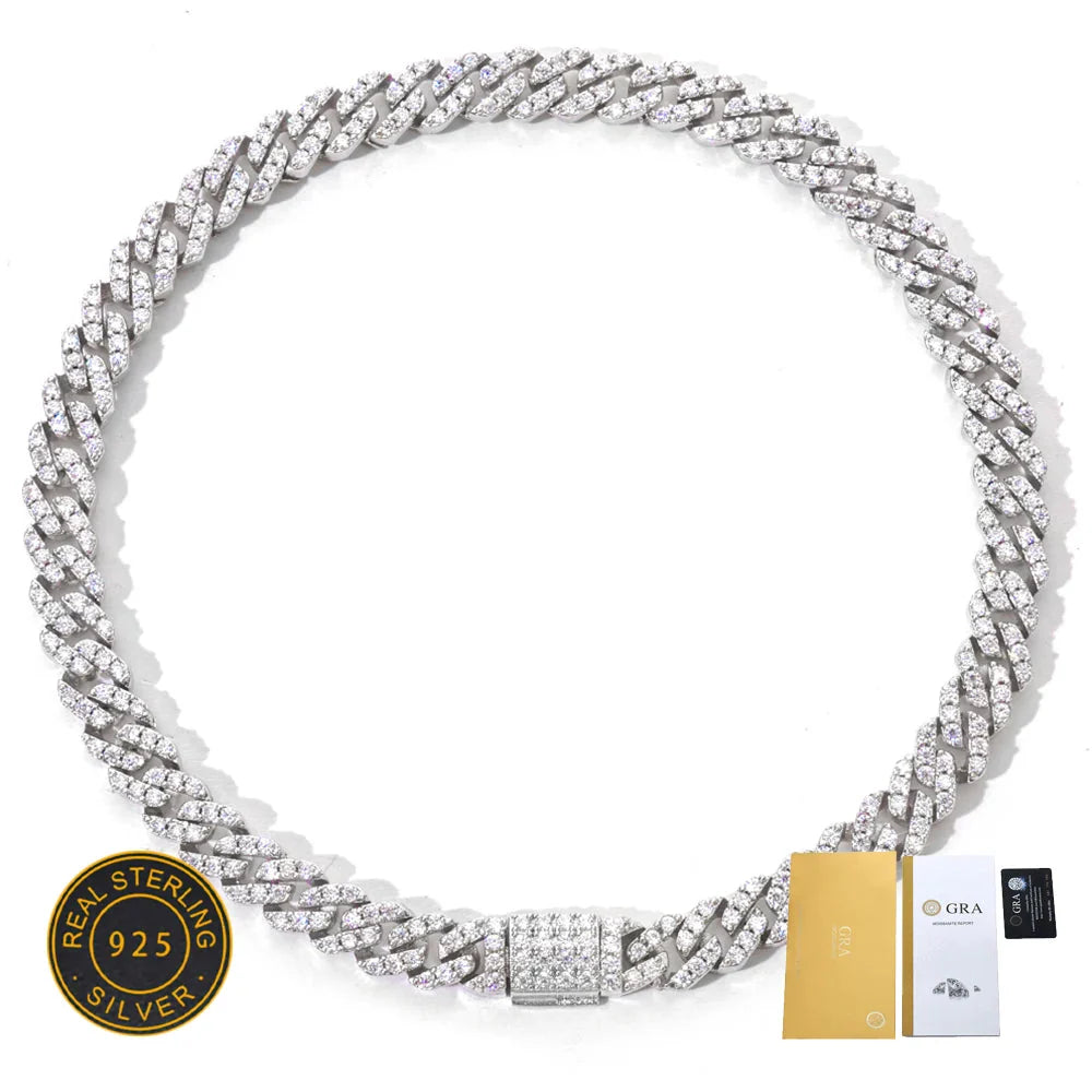 Moissanite Iced-Out Cuban Link Chain Necklace