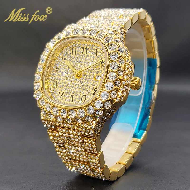Drip Proof — Iced Out Waterproof Hip Hop Quartz Watch, Comes with Box, Gold, Silver & Two-Tone | FireDrips