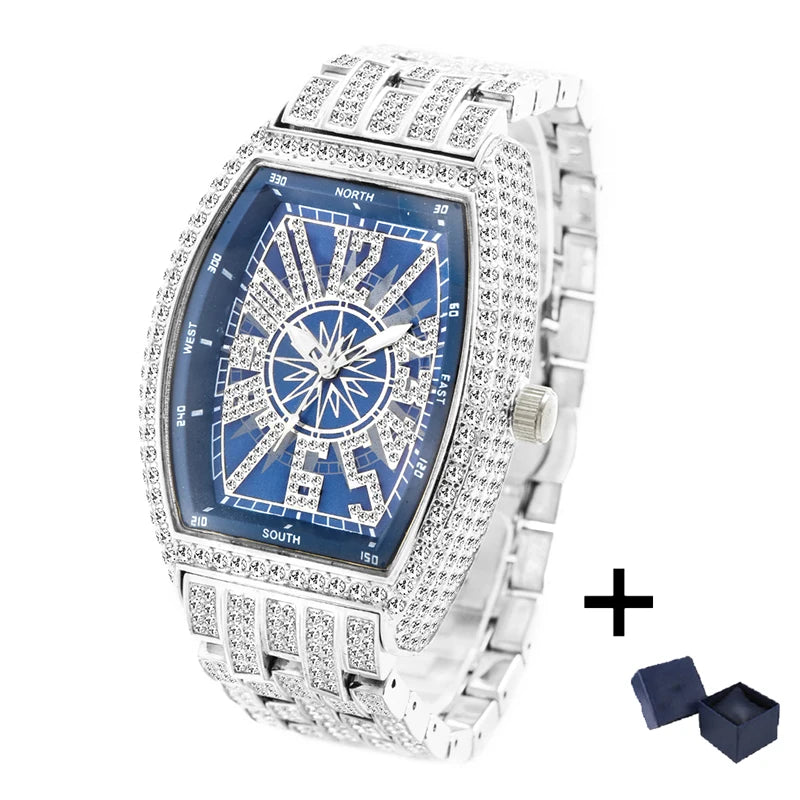 Tonneau Ice — Waterproof Lab Diamond Tonneau Quartz Watch, 18K Gold Plated, 6 Colorways | FireDrips