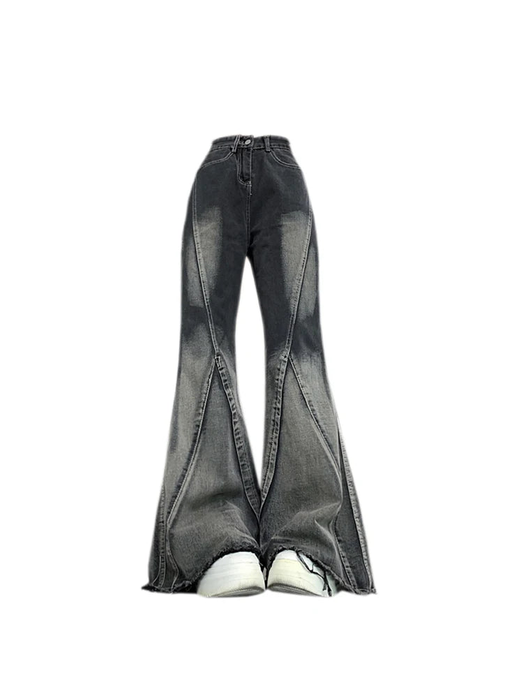 Black Gothic Wide Leg Jeans – Women's Y2K Harajuku Denim