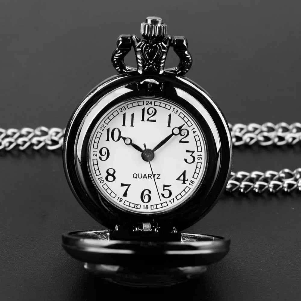 Death Note Pocket Watch — Black Quartz Fob Watch with Chain, Anime Gift for Men & Women | FireDrips