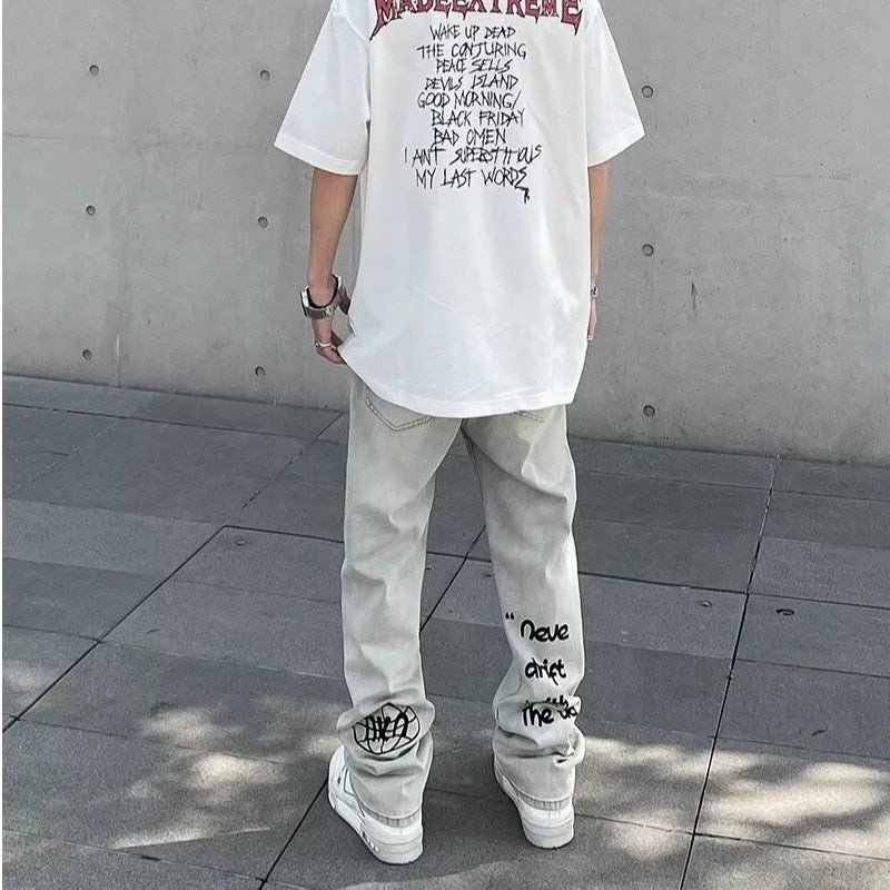 Y2K Retro Harajuku Straight-Leg Jeans – Men's Denim