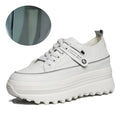 Fujin Genuine Leather Platform Wedge Chunky Sneakers – Lace-Up Street Style