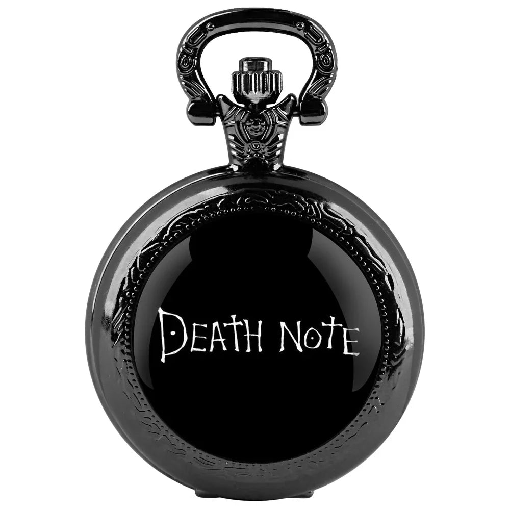 Death Note Pocket Watch — Black Quartz Fob Watch with Chain, Anime Gift for Men & Women | FireDrips