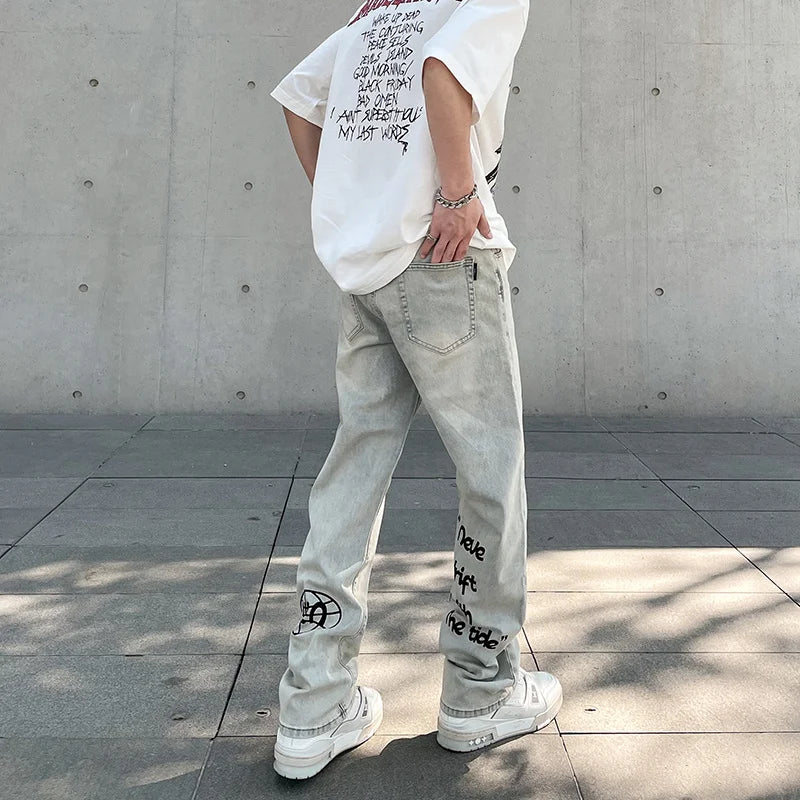 Y2K Retro Harajuku Straight-Leg Jeans – Men's Denim