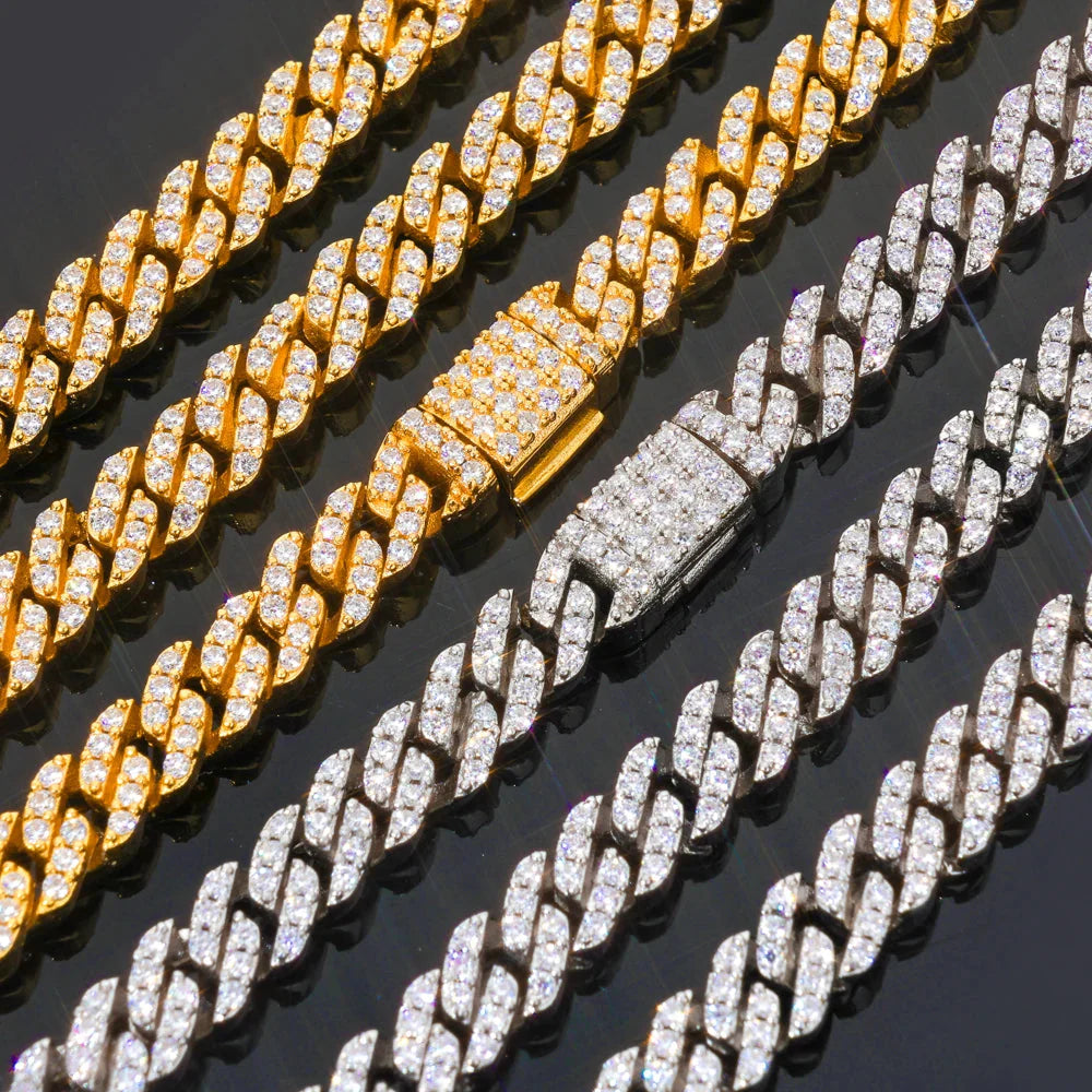 Moissanite Iced-Out Cuban Link Chain Necklace