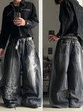 Y2K Gothic Rock High Waist Wide Leg Jeans – Men's Punk Denim
