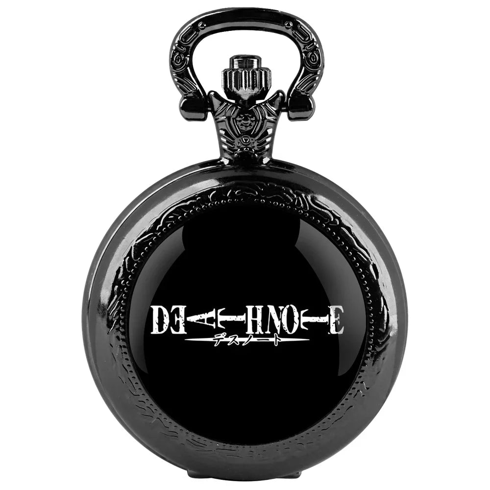Death Note Pocket Watch — Black Quartz Fob Watch with Chain, Anime Gift for Men & Women | FireDrips