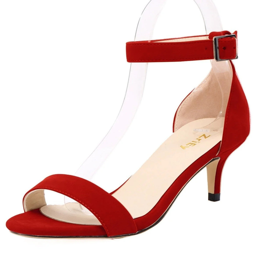 5cm Ankle Strap Heeled Sandals – Peep Toe Party Wedding Shoes