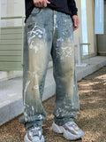 Y2K Vintage Harajuku Straight-Leg Jeans – Men's High Street Denim