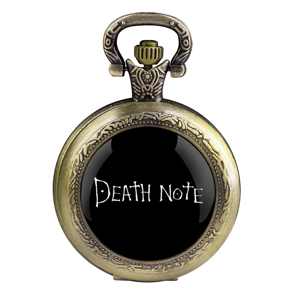 Death Note Pocket Watch — Black Quartz Fob Watch with Chain, Anime Gift for Men & Women | FireDrips