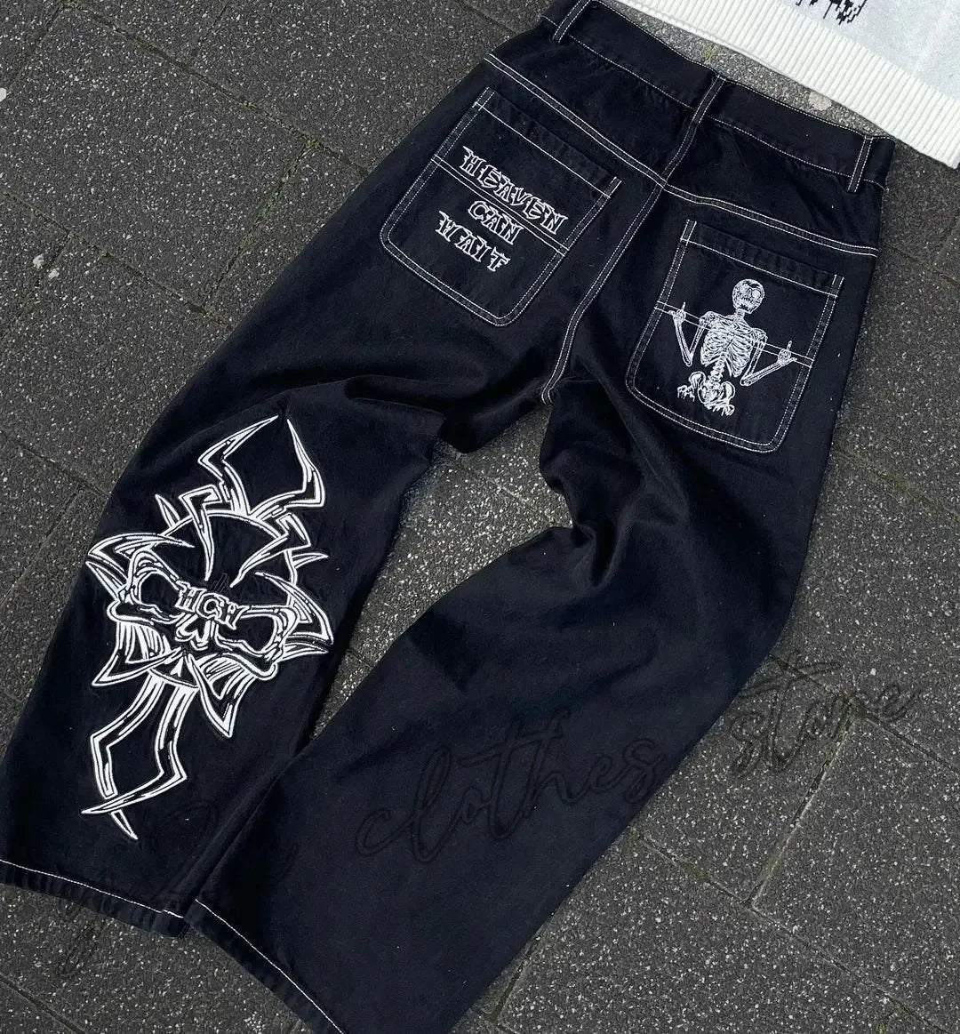New Baggy Casual Wide Leg Jeans Men Street Retro Jeans — Trend Fashion Black High-Waist Y2K Men Clothing