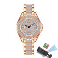 Crystal Diamond Watch for Women — Elegant Rose Gold, Gold & Silver with Bracelet Set | FireDrips