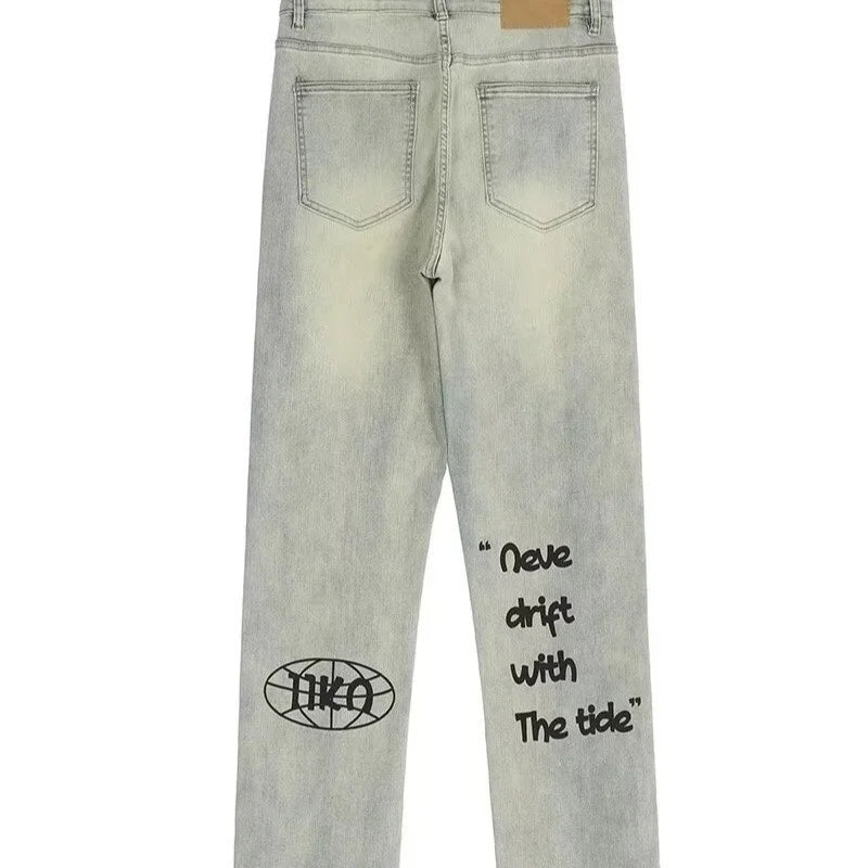 Y2K Retro Harajuku Straight-Leg Jeans – Men's Denim