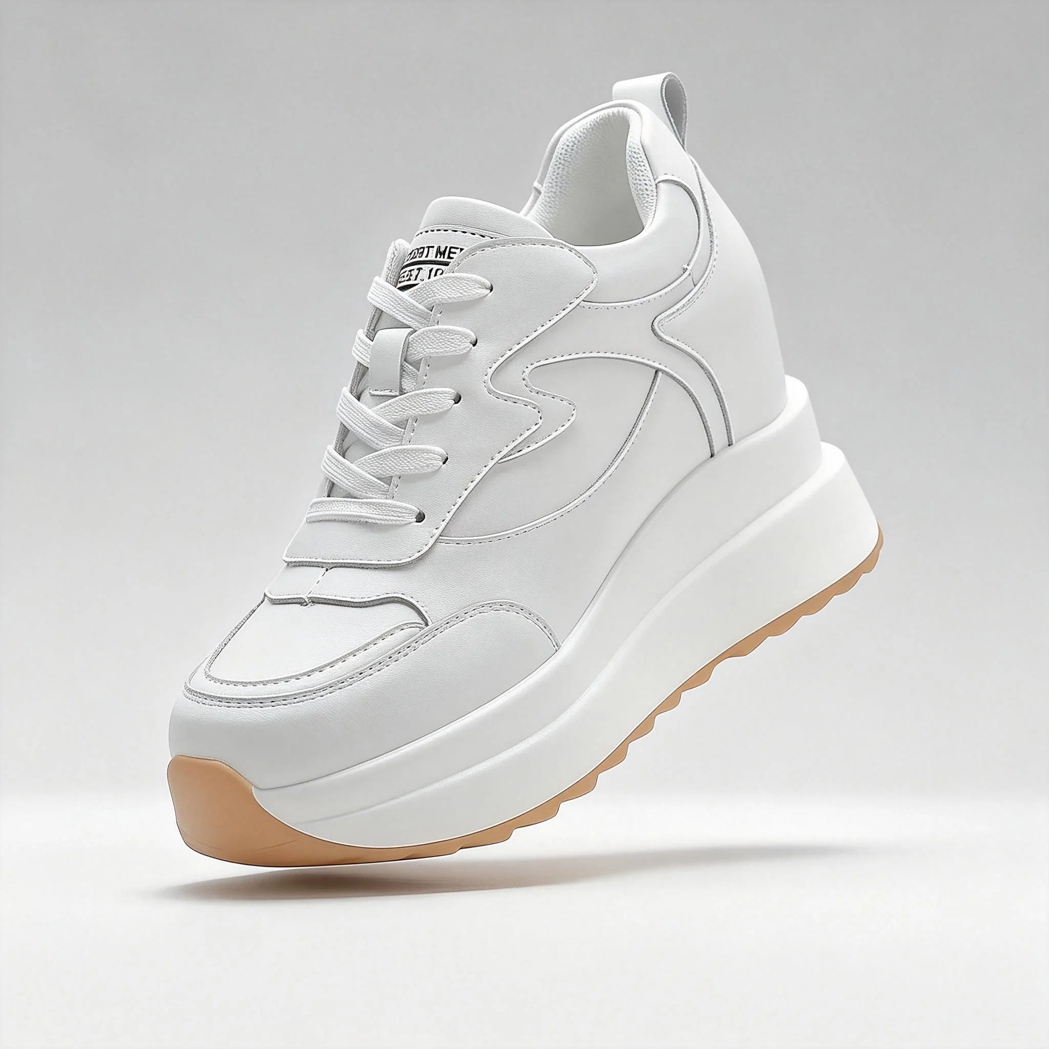 Fujin 10cm Platform Wedge Chunky Sneakers – Genuine Leather Women's Summer & Autumn Shoes