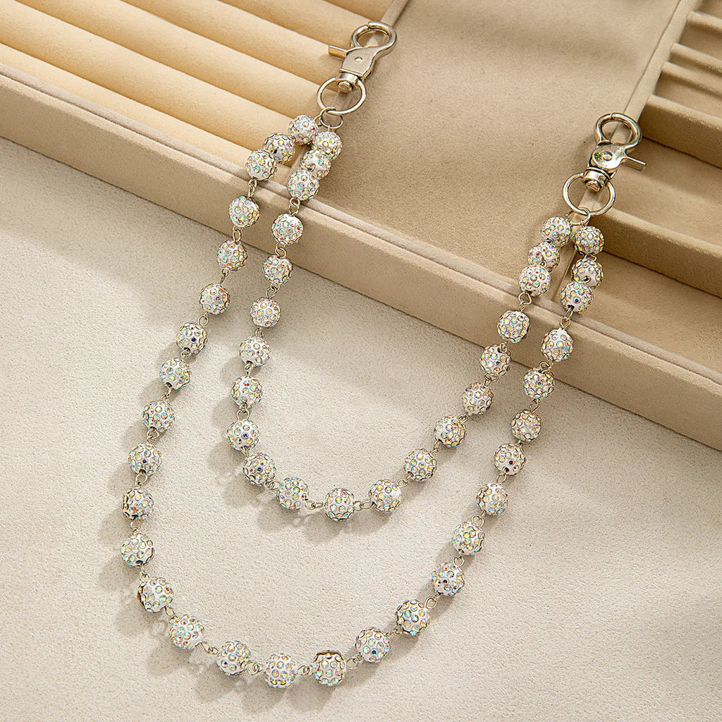Colorful Zirconia Ball Double-Layer Hip-Hop Body Chain
