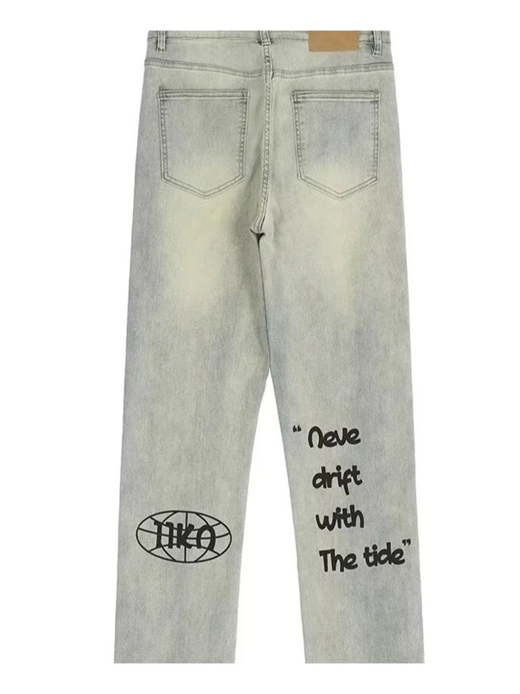 Y2K Retro Harajuku Straight-Leg Jeans – Men's Denim
