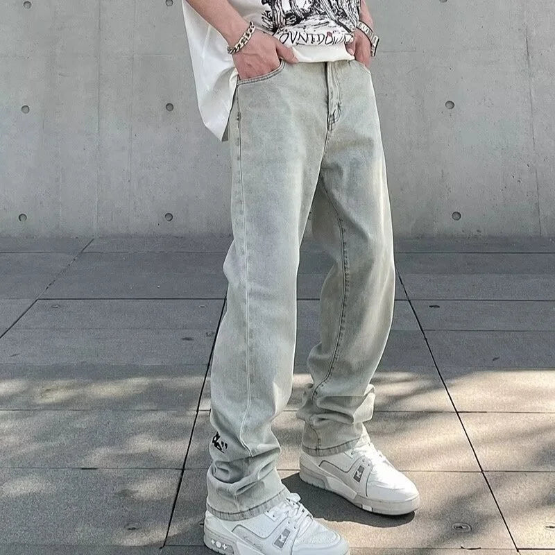 Y2K Retro Harajuku Straight-Leg Jeans – Men's Denim