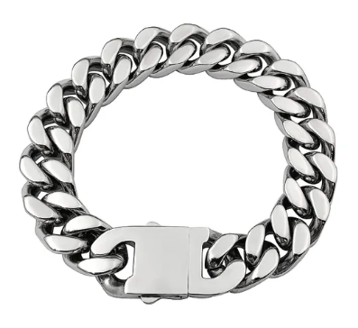 22cm Titanium Steel Cuban Link Bracelet – Silver, Gold & Rainbow