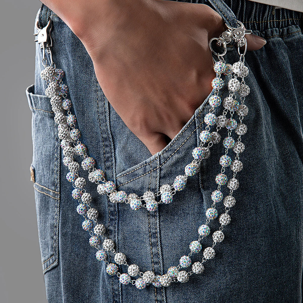 Colorful Zirconia Ball Double-Layer Hip-Hop Body Chain