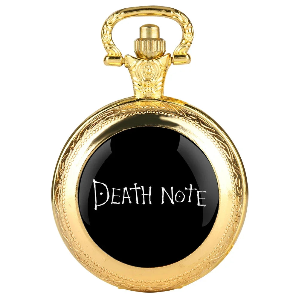 Death Note Pocket Watch — Black Quartz Fob Watch with Chain, Anime Gift for Men & Women | FireDrips