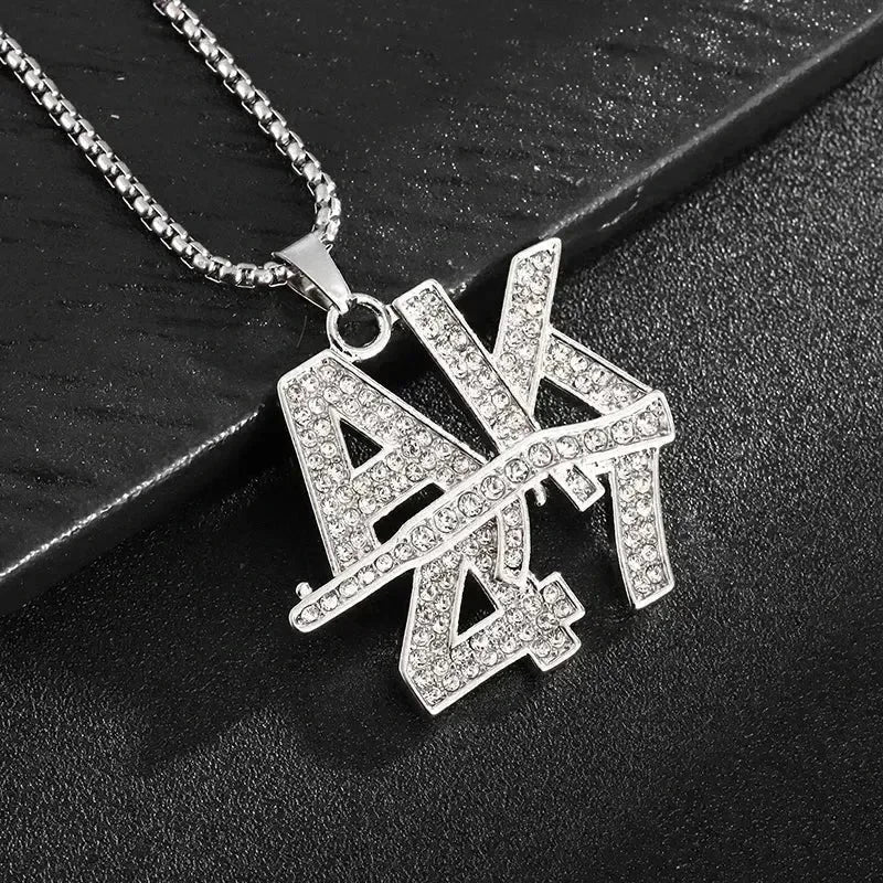 AK-47 Hip-Hop Gun Pendant Necklace — Bold Street Culture Zinc Alloy Jewelry, Gold & Silver, 39 Styles