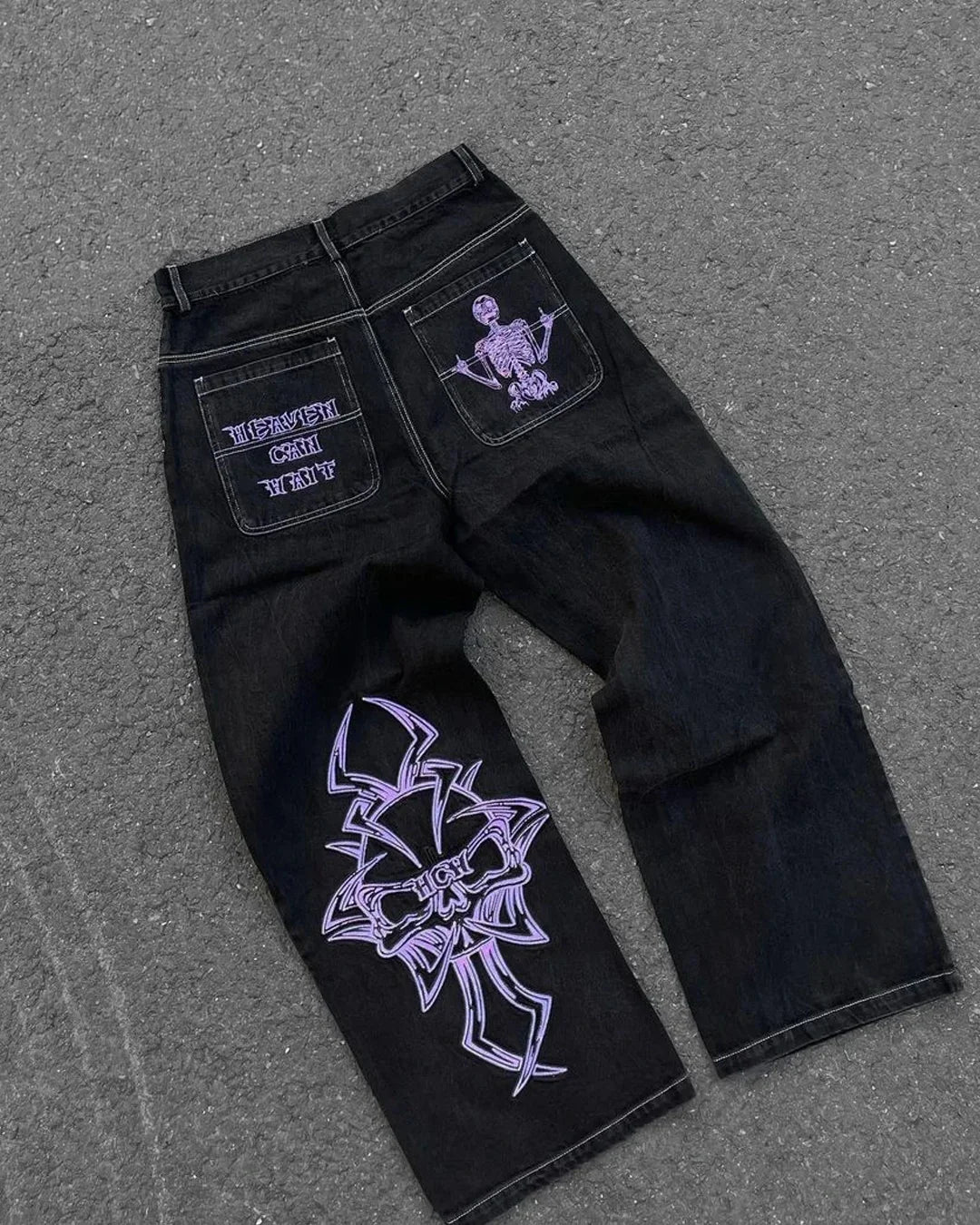 New Baggy Casual Wide Leg Jeans Men Street Retro Jeans — Trend Fashion Black High-Waist Y2K Men Clothing