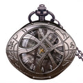 Vintage Bronze Eye Design Pocket Watch — Unisex Quartz Fob Watch with Chain & Necklace | FireDrips