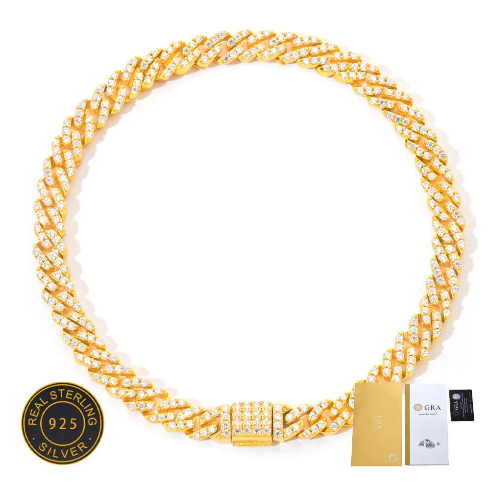 Moissanite Iced-Out Cuban Link Chain Necklace