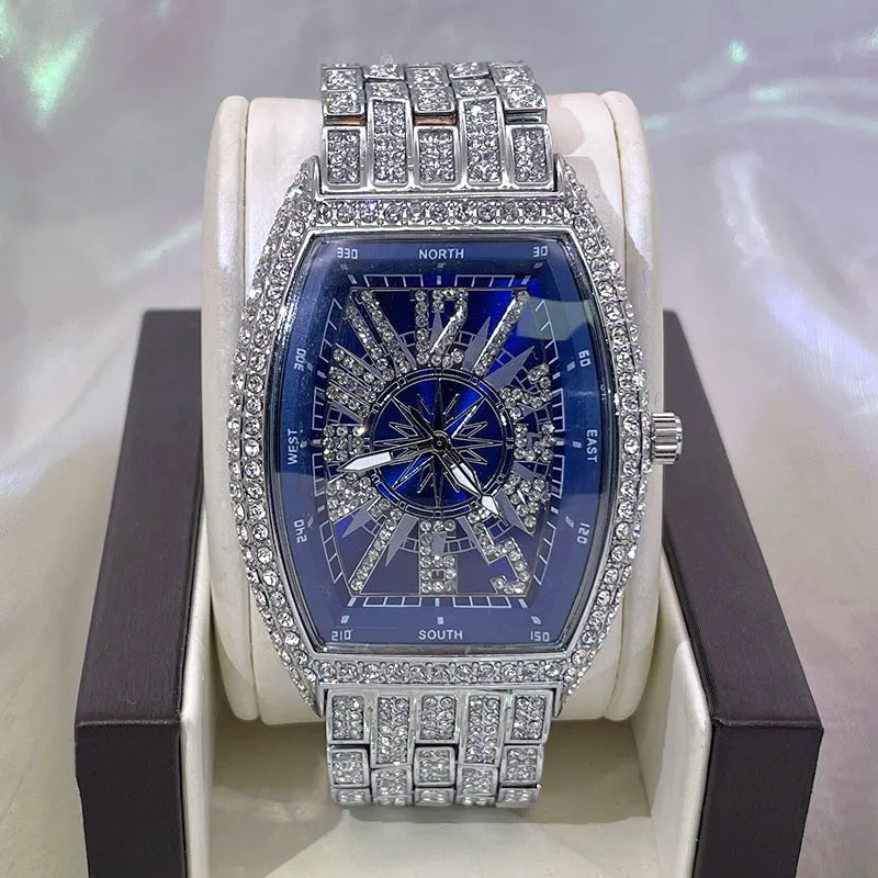 Tonneau Ice — Waterproof Lab Diamond Tonneau Quartz Watch, 18K Gold Plated, 6 Colorways | FireDrips
