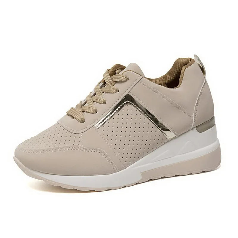 Chunky Platform Lace-Up Sneakers – Thick Sole Vulcanized Street Style