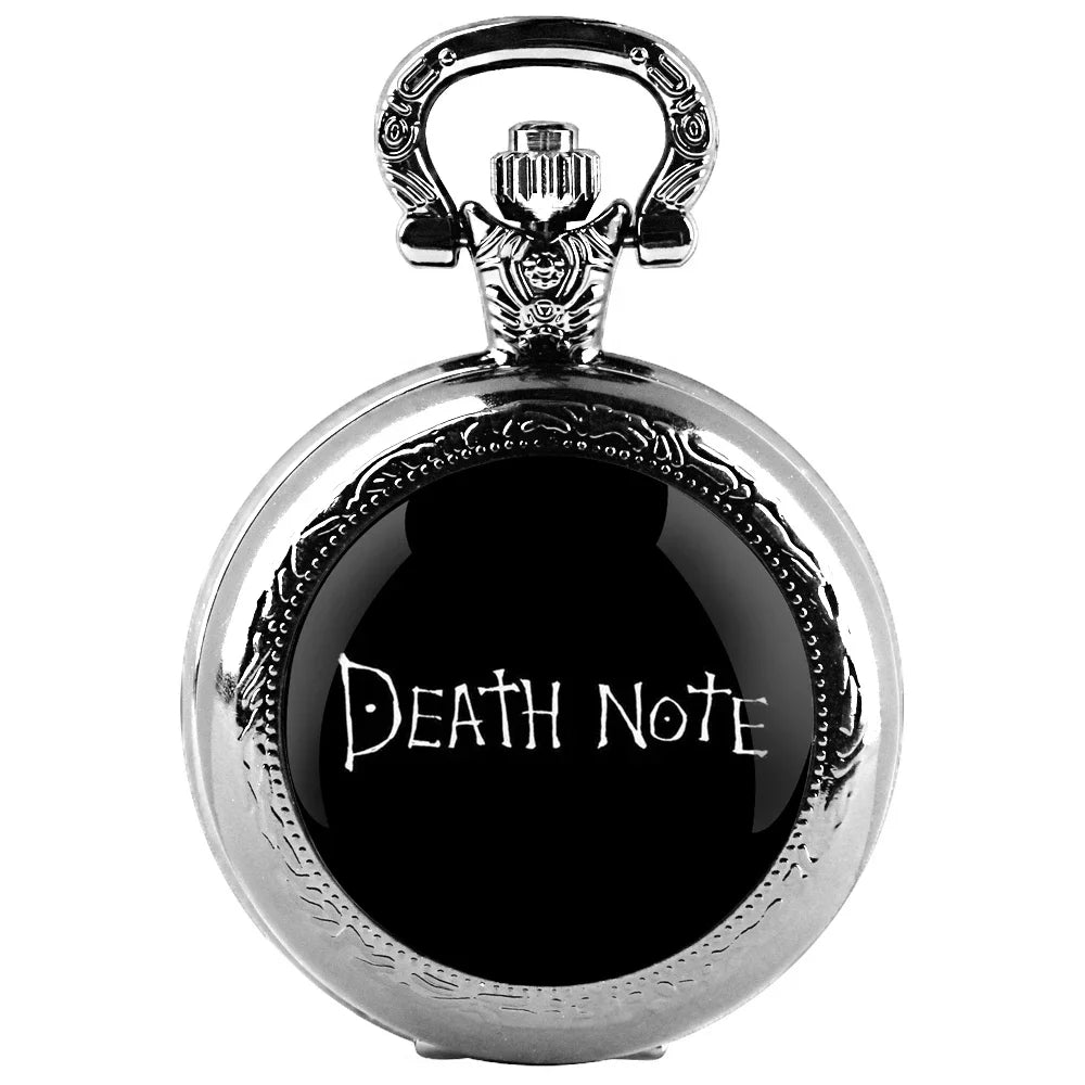 Death Note Pocket Watch — Black Quartz Fob Watch with Chain, Anime Gift for Men & Women | FireDrips