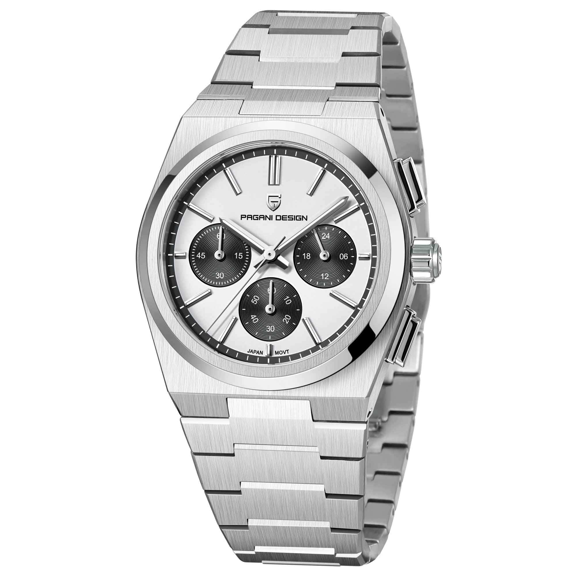 Men's Blue Chronograph Watch — 100M Waterproof, Sapphire Crystal, Stainless Steel | Luxury Sport Timepiece