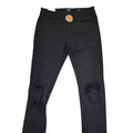 Super Skinny Distressed Jeans — Men's Ultra-Slim Stretch Denim with Raw Distressing, Black, Size 28/32
