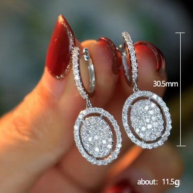 White Gold Oval Earrings — Stylish Elegance for Every Occasion | Women's Fine Jewelry