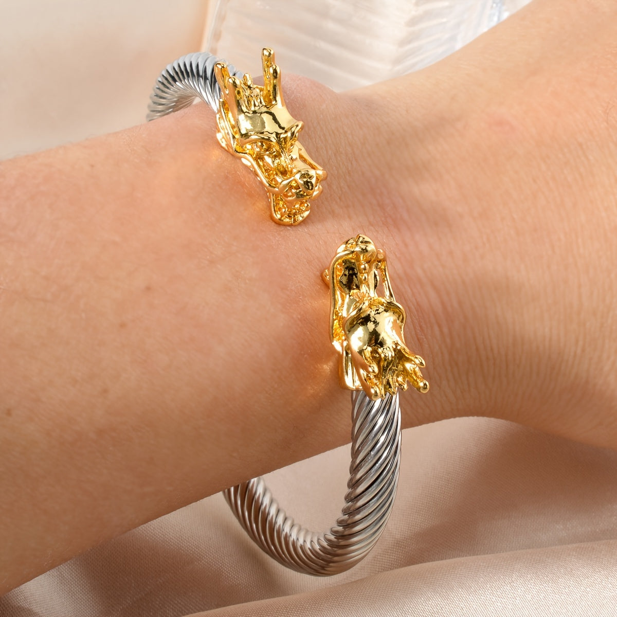 Double Dragon Copper Cuff Bracelet – Rock & Hip-Hop Unisex