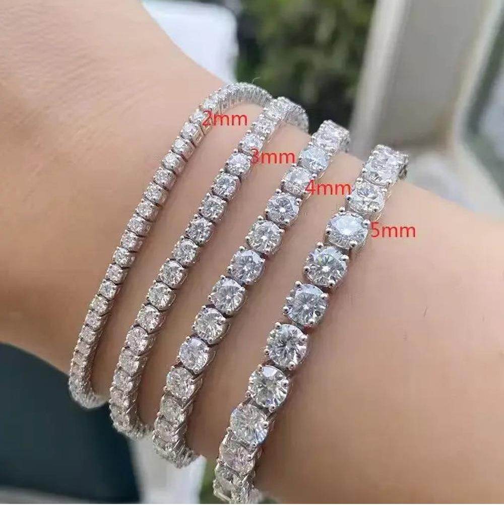 VVS1 Moissanite Tennis Chain & Bracelet – S925 Silver & 14K Gold Plated