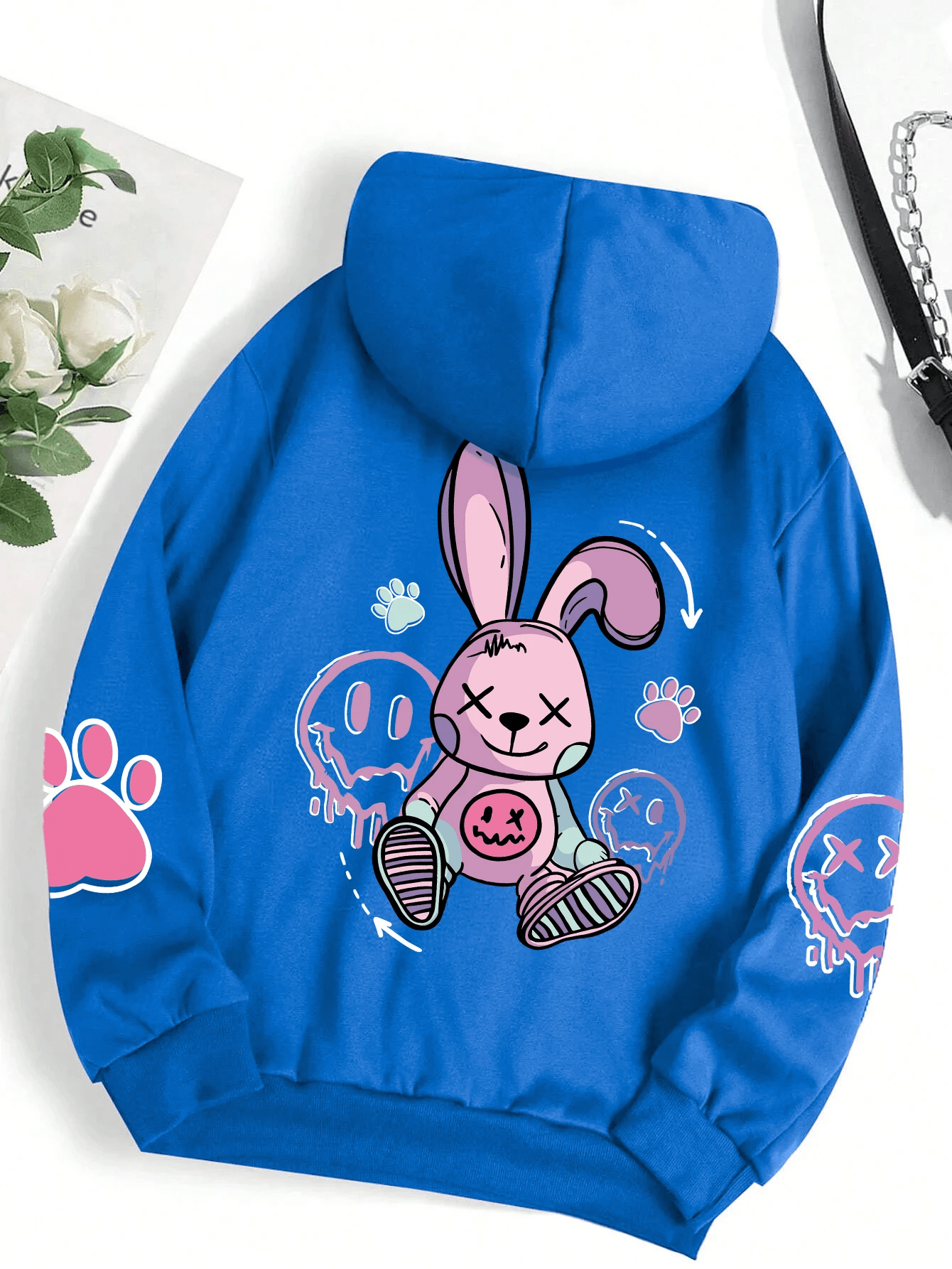 Women's Oversized Hip-Hop Graphic Fleece Hoodie