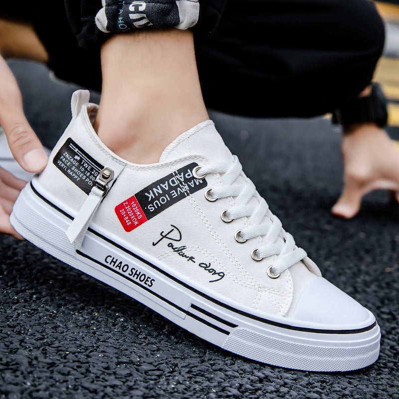 Men's Lightweight Canvas Low-Top Sneakers — Breathable Casual Board Shoes, 3 Colors, Sizes 39–44