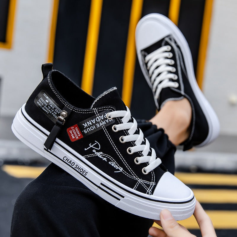 Men's Lightweight Canvas Low-Top Sneakers — Breathable Casual Board Shoes, 3 Colors, Sizes 39–44