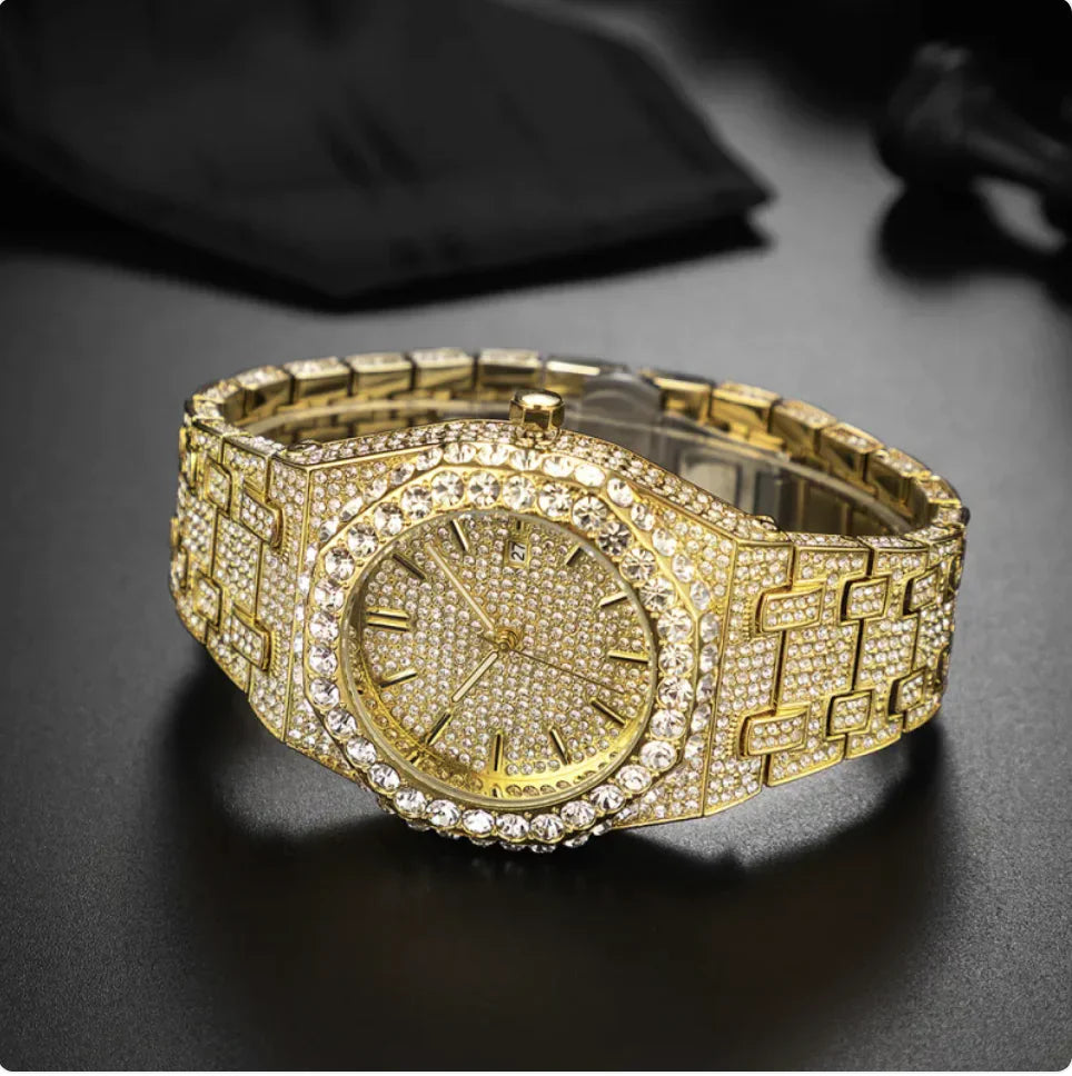 Men's Starry Night Diamond-Dial Quartz Watch