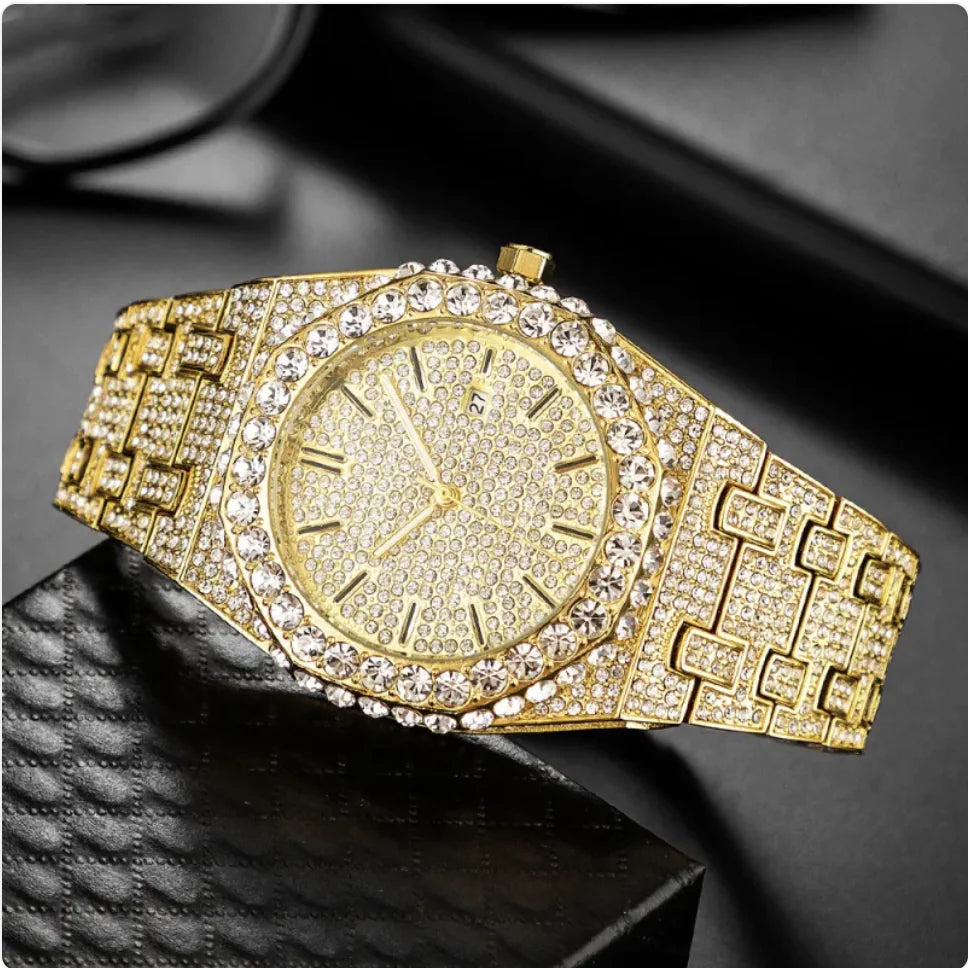 Men's Starry Night Diamond-Dial Quartz Watch