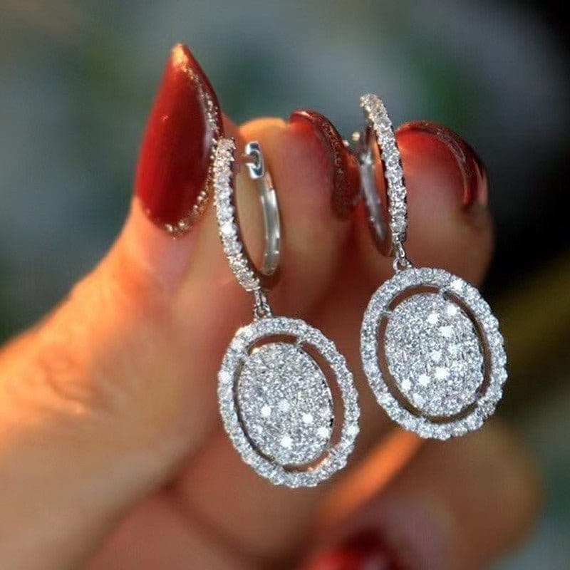 White Gold Oval Earrings — Stylish Elegance for Every Occasion | Women's Fine Jewelry