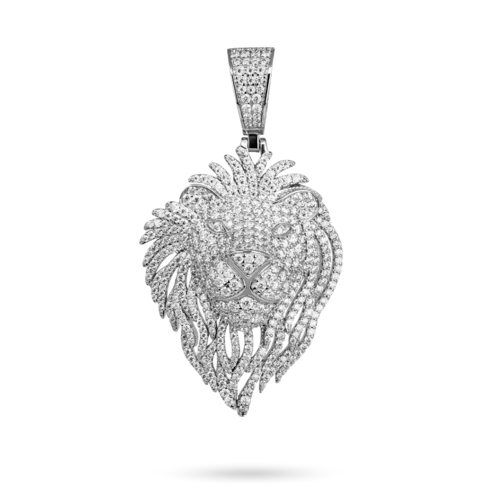 Lion Head Pendant Necklace — Moissanite 925 Sterling Silver Iced Out Street-Luxury Jewelry