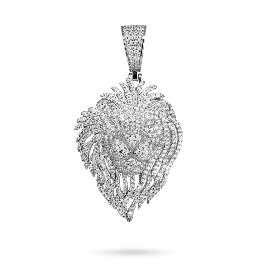 Lion Head Pendant Necklace — Moissanite 925 Sterling Silver Iced Out Hip-Hop Jewelry